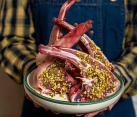 lamb chops with pistachios